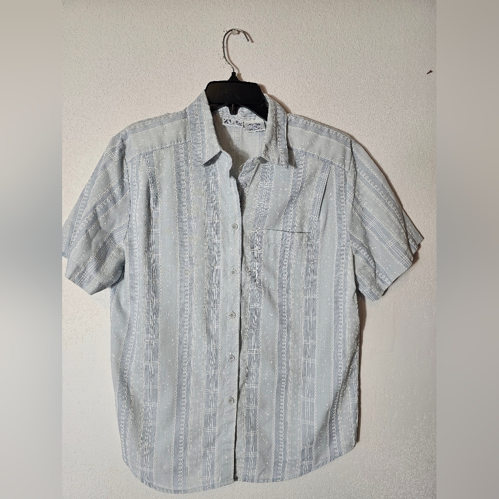 Willow Bay Vintage Made in USA Short Sleeve Button Down Women's Size Large - Picture 10 of 11